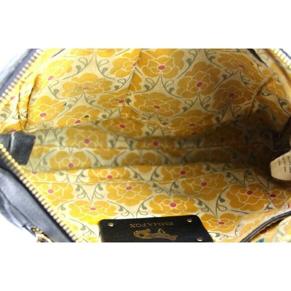 EMMA FOX BLACK GENUINE LEATHER CHAIN STRAP CLUTCH X-BODY SHOULDER BAG HANDBAG - Picture 10 of 12